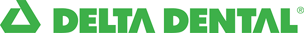 Delta Dental logo featuring a green triangular symbol alongside the words 